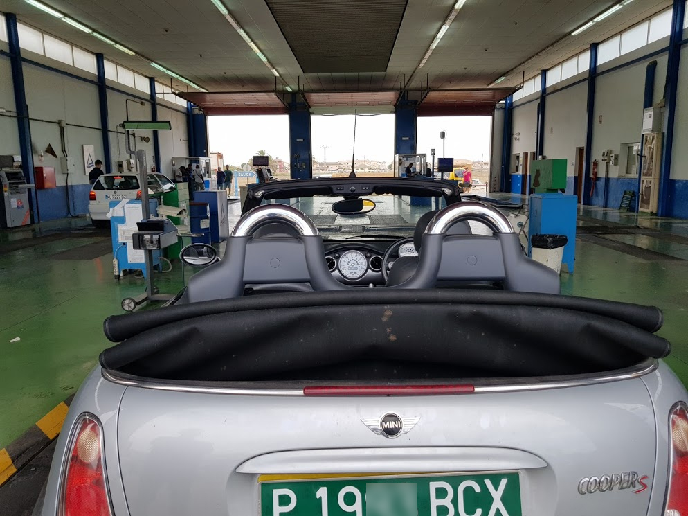 Mini Cooper S begins import test with roof down for easier access Mini at ITV station